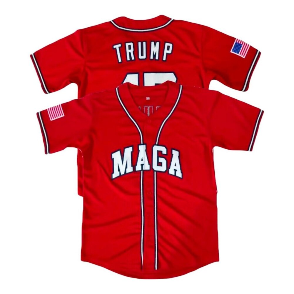 Trump Presidential #47 MAGA Baseball Jersey Shirt USA Red Men's